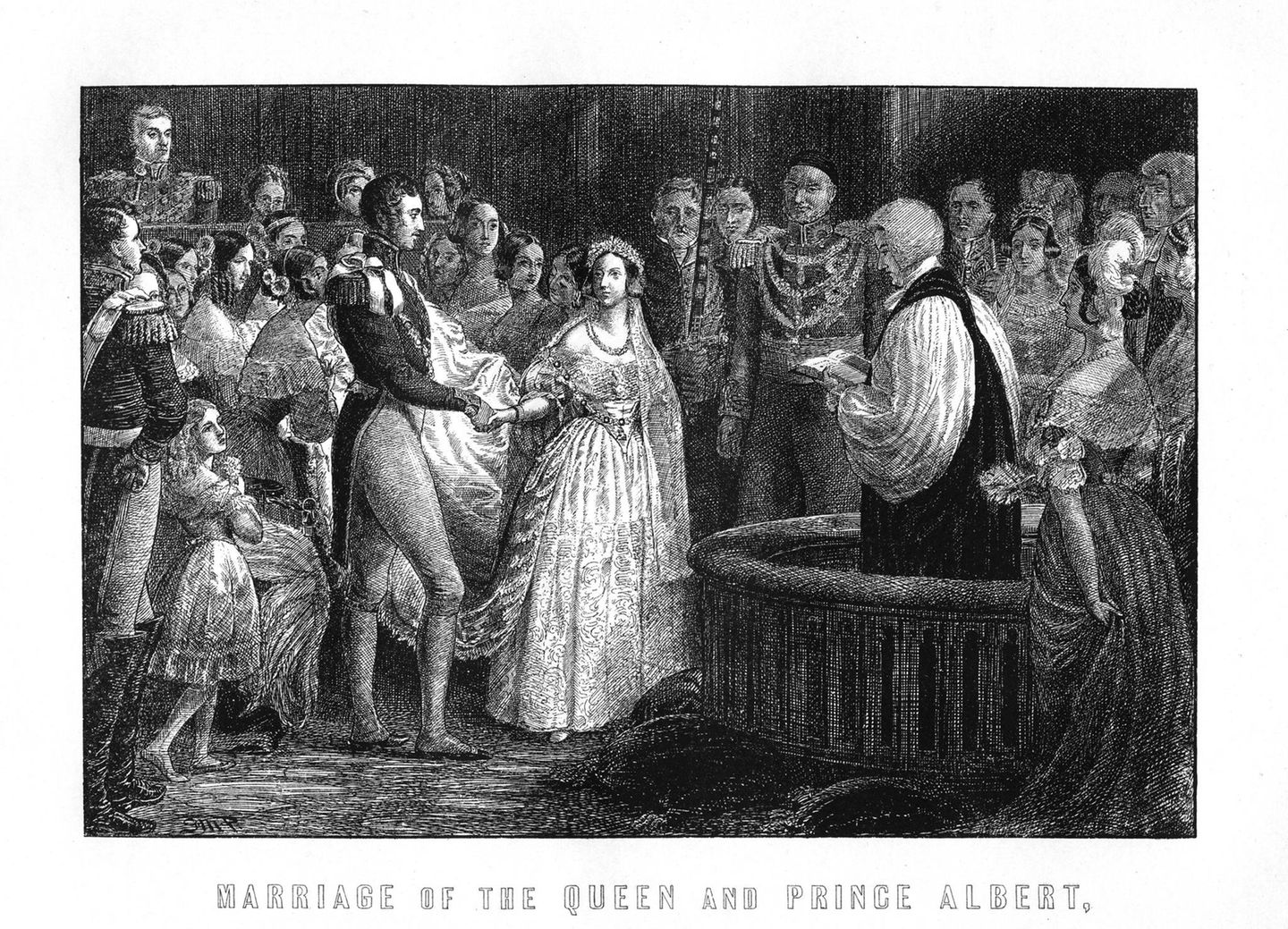 Altarszene von Königin Victoria und Albert bei ihrer Hochzeit 1840