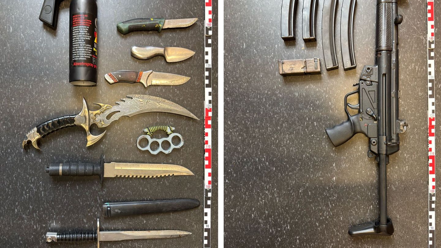 Waffenarsenal bei Zwangsräumung entdeckt. Foto: -/Polizei Wuppertal/dpa