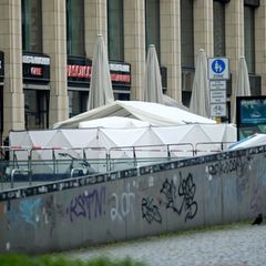 Abgesperrter Tatort in Leipzig