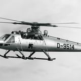 Ein Bölkow Hubschrauber im Testflug