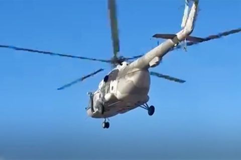 Marine-Hubschrauber nach Notlandung