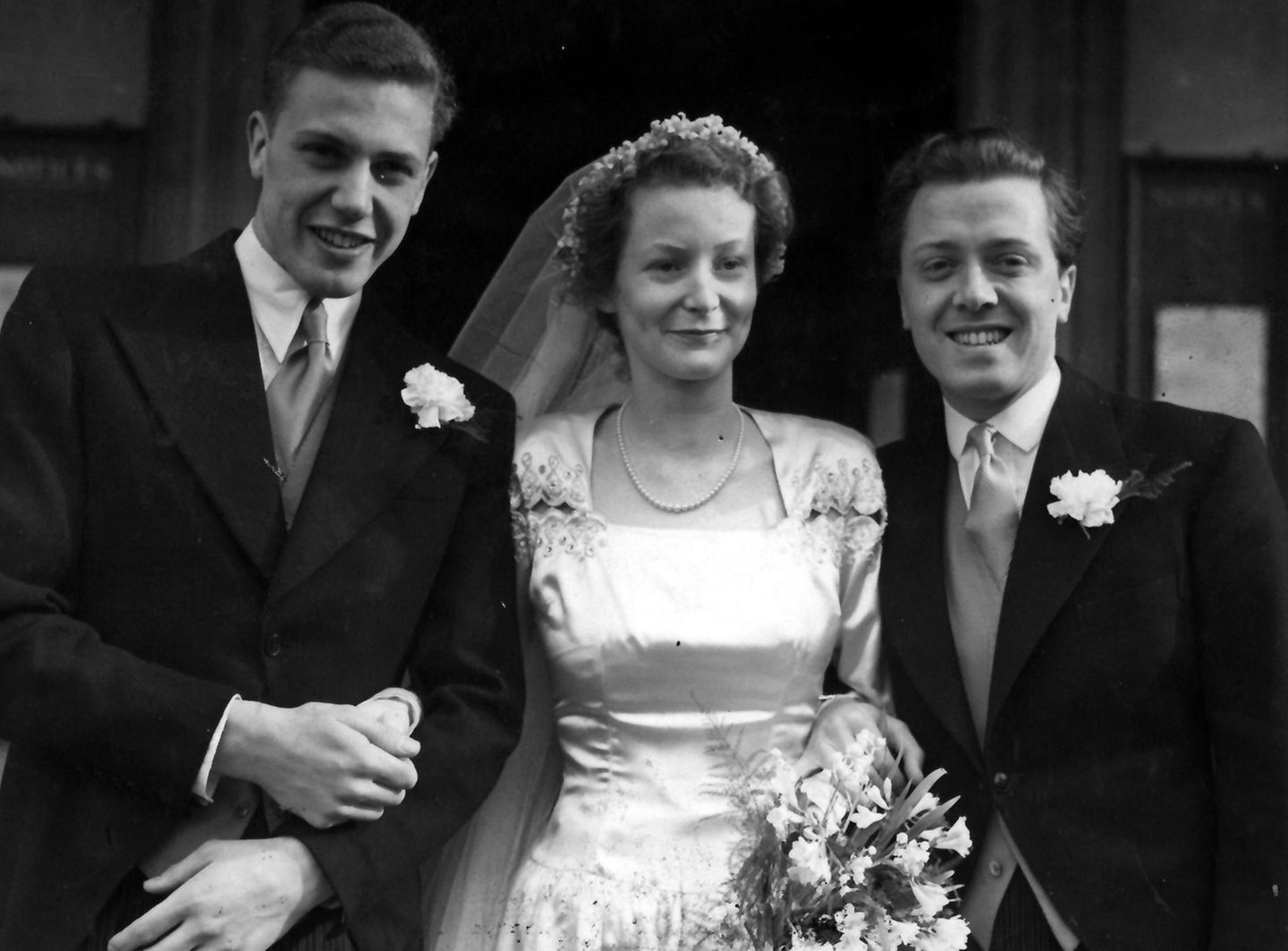 David Attenborough mit seiner Frau und seinem Bruder bei seiner Hochzeit
