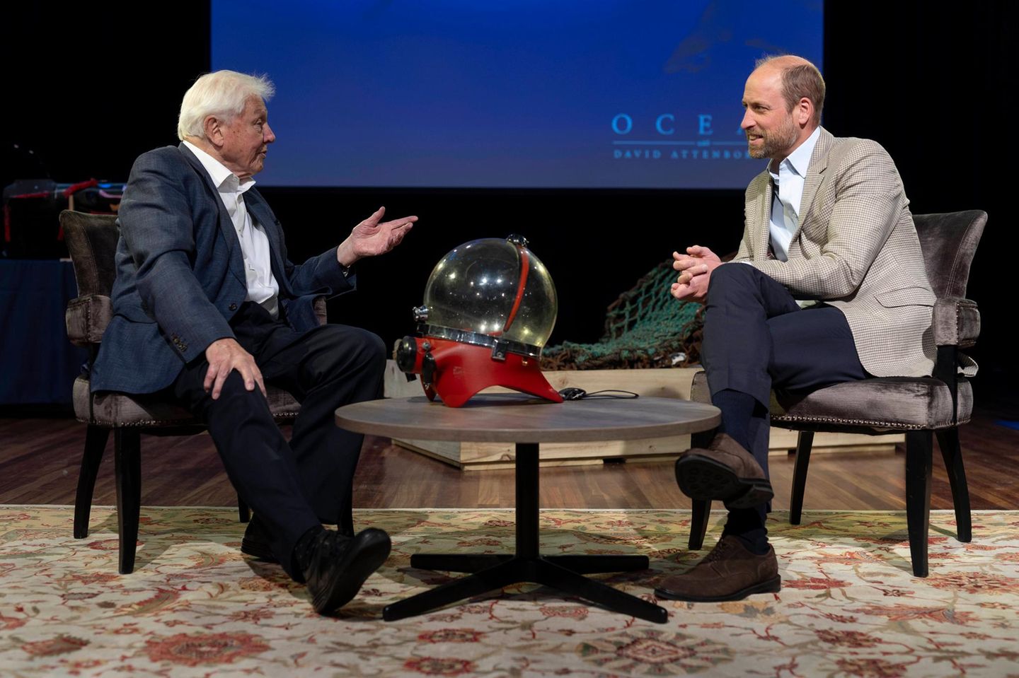 David Attenborough im Gespräch mit Prinz William