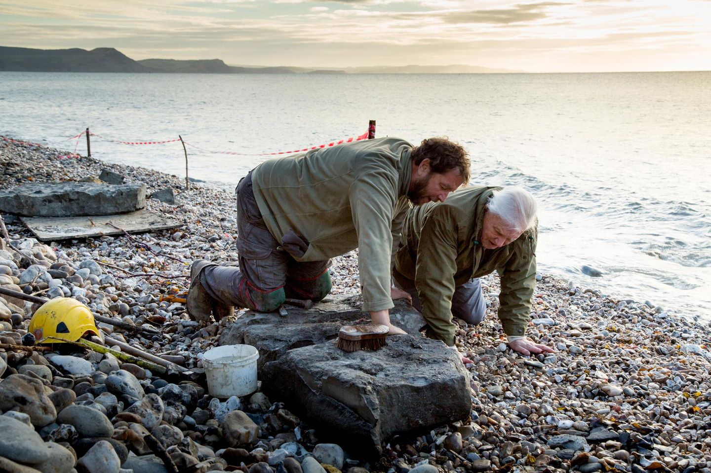 David Attenborough auf der Suche nach Fossilien