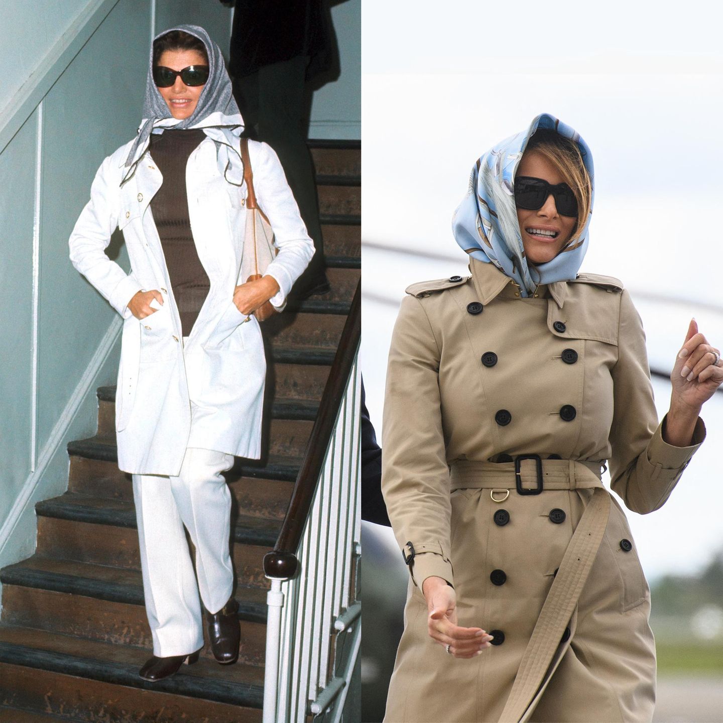 Melania Trump mit Kopftuch wie einst Jsckie Kennedy