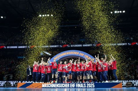 Die SG Flensburg-Handewitt ist Titelverteidiger in der European League. (Archivbild) Foto: Christian Charisius/dpa
