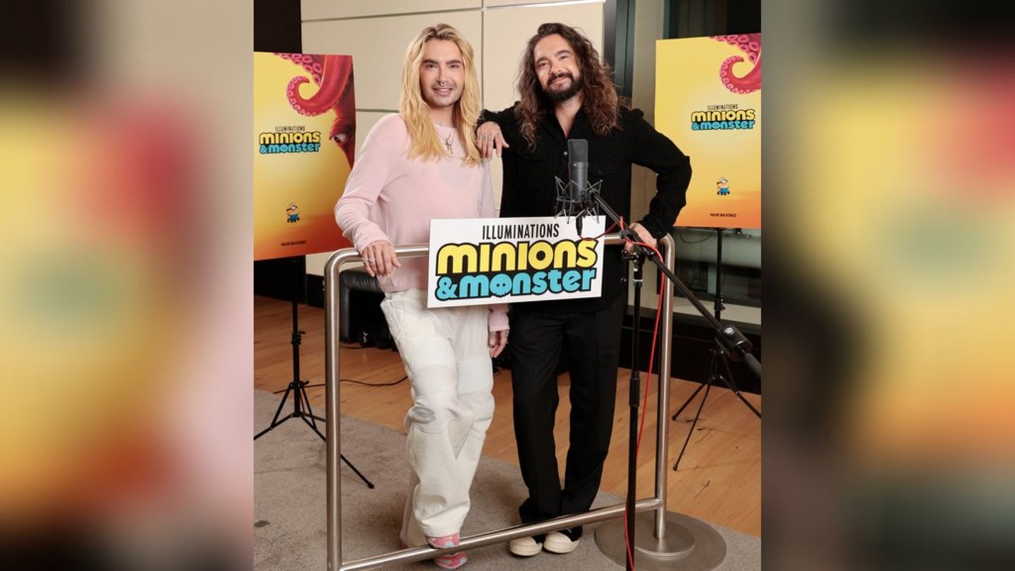 Bill und Tom Kaulitz im Synchronstudio für den "Minions & Monster"-Film.