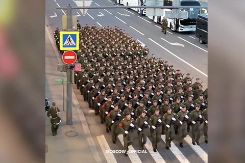 Proben für die Moskauer Militärparade am 9. Mai