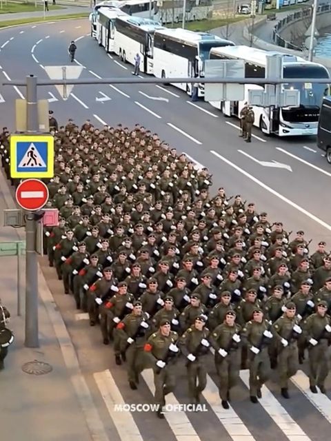 Proben für die Moskauer Militärparade am 9. Mai