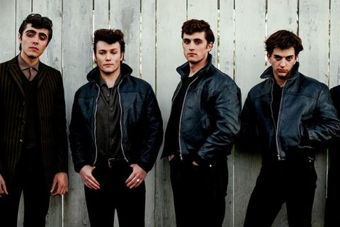 "Hamburg Days" (v.l.) Paul McCartney (Ellis Murphy), Pete Best (Paddy Gilmore), George Harrison (Harvey Brett), John Lennon (R