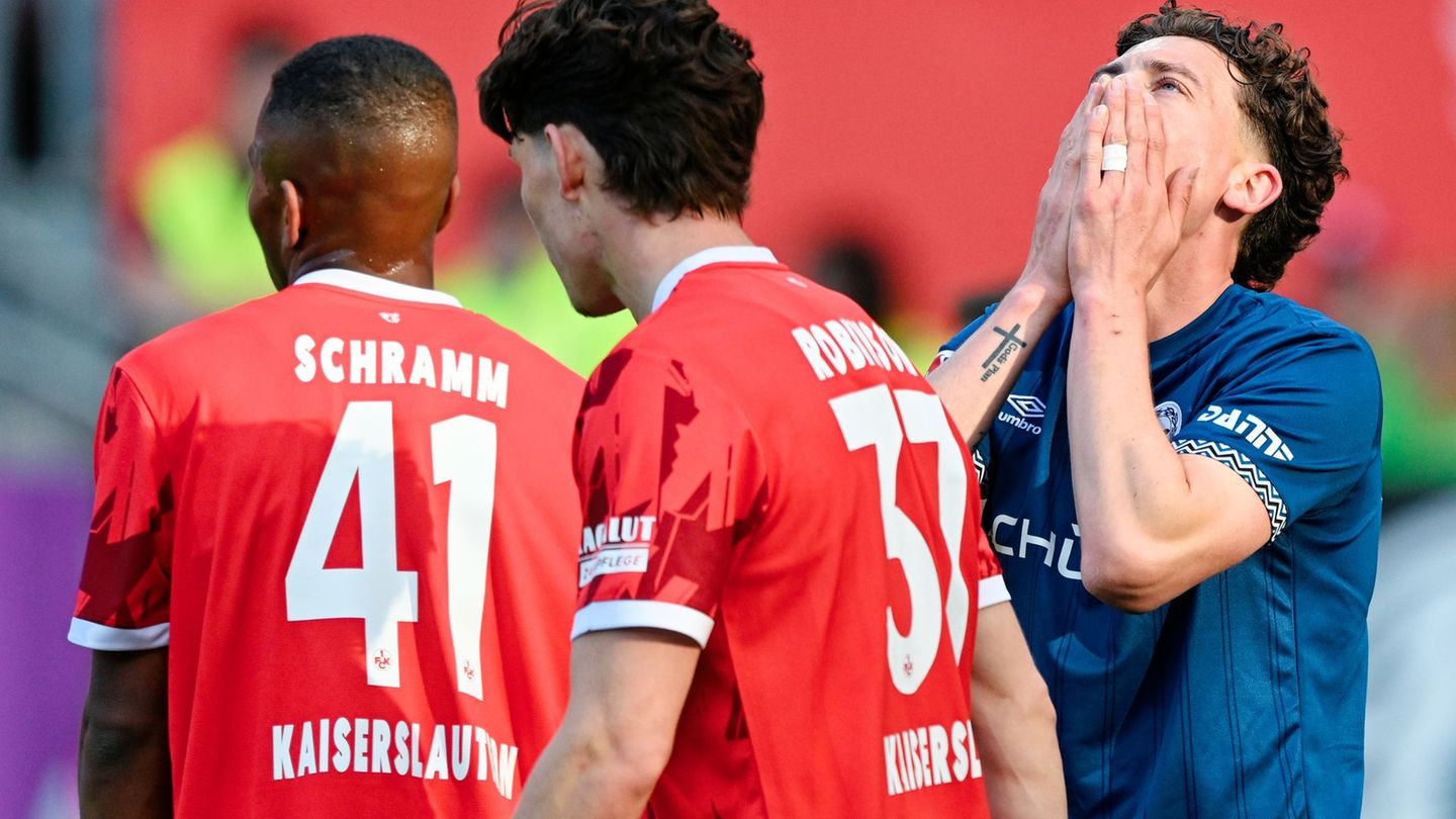 Verzweifelt: Jannik Rochelt und Bielefeld auf dem Betzenberg. Foto: Uwe Anspach/dpa