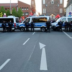 Die Innenstadt von Demmin war weiträumig abgesperrt. Foto: Bernd Wüstneck/dpa