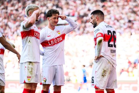 Deniz Undav (r.) und der VfB holten einen wichtigen Sieg gegen Leverkusen. Foto: Tom Weller/dpa