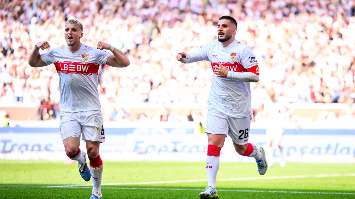 Ermedin Demirovic (l.) zeigte bei Stuttgarts Sieg gegen Leverkusen eine starke Leistung. Foto: Tom Weller/dpa