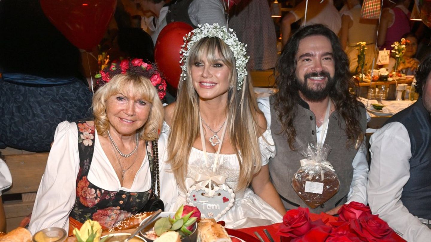 Heidi Klum mit ihrem Ehemann Tom Kaulitz und ihrer Mutter Erna im letzten Oktober.