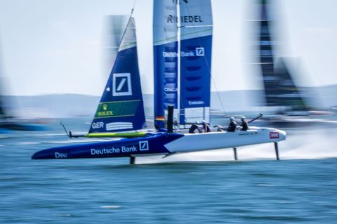 Das Team Germany erreichte erstmals in dieser Saison das Finale bei einem SailGP. (Archivbild) Foto: Jens Büttner/dpa