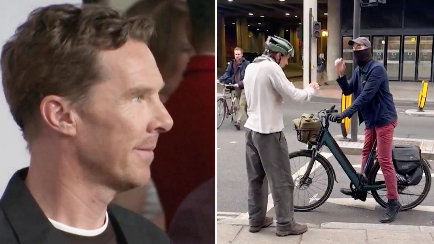 Benedict Cumberbatch lashes out at cyclist: “You’re lying!”