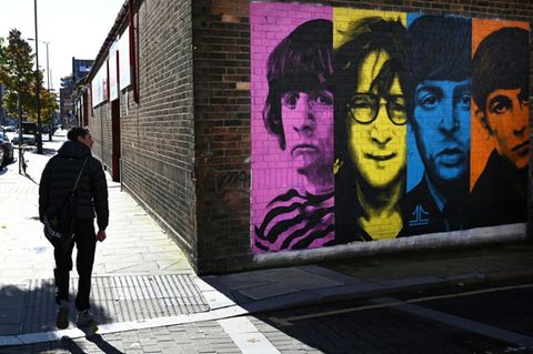 Graffito der Beatles in Liverpool