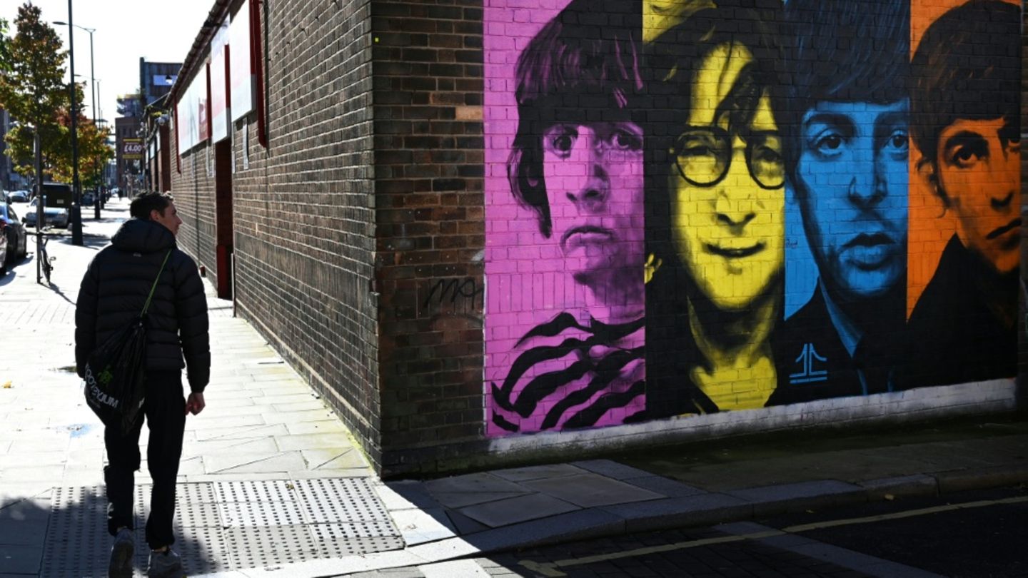 Graffito der Beatles in Liverpool