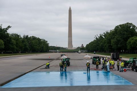 Die Arbeiten am "Reflecting Pool"