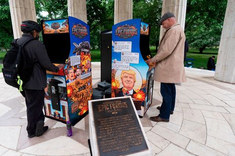 Unbekannte haben ein neues Videospiel zu Ehren Trumps entwickelt. Foto: Manuel Balce Ceneta/AP/dpa