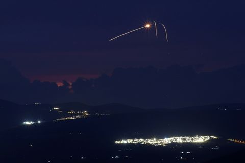 Iron Dome im April über dem Norden Israels im Einsatz