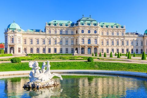 Das Obere Belvedere bietet nicht nur von außen etwas fürs Auge. Innen ist das berühmteste Gemälde von Gustav Klimt ausgestellt