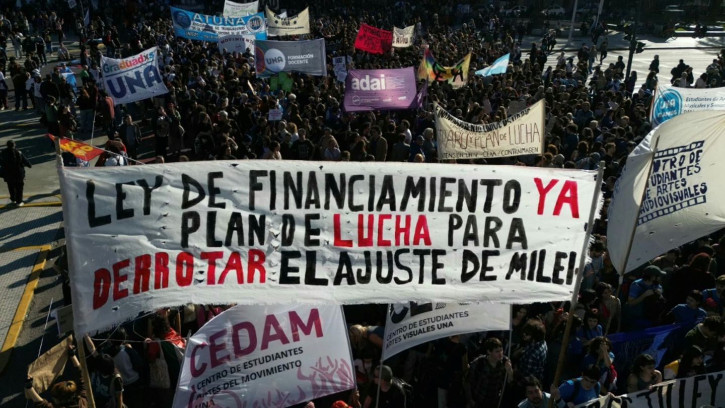Protestteilnehmer in Buenos Aires