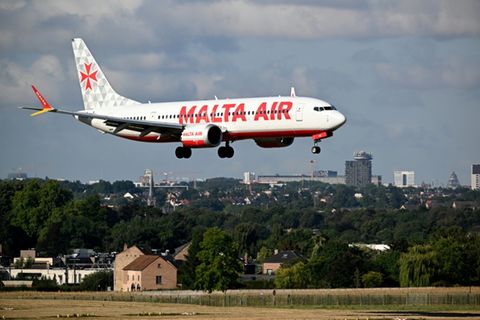 Flugzeug von Malta Air, hier in Brüseel