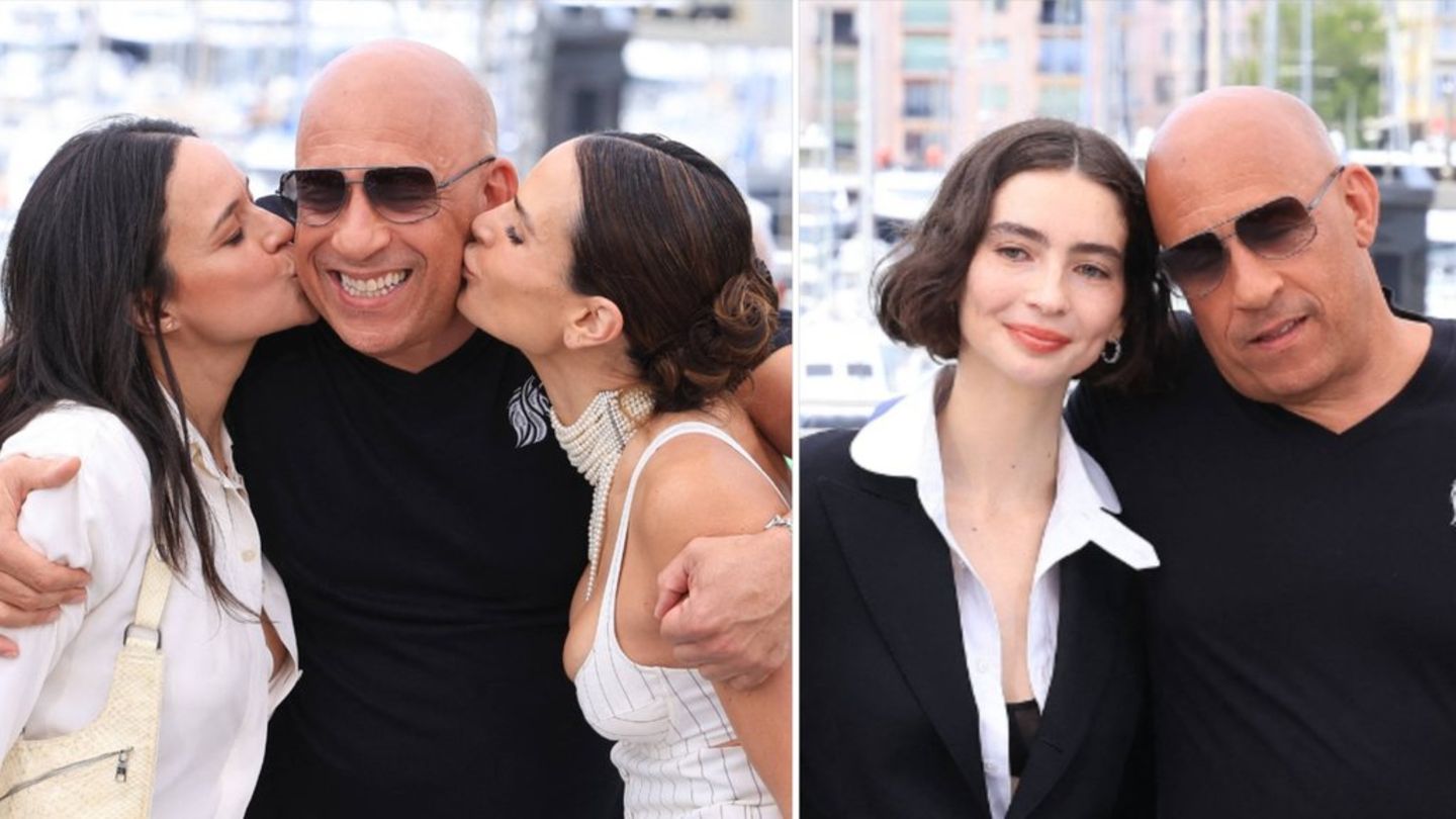Von Michelle Rodriguez (l.) und Jordana Brewster gab es Schmatzer für Vin Diesel, auch mit Meadow Walker (r.) zeigte sich der