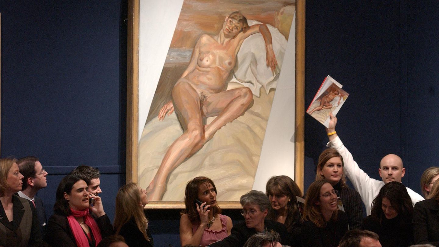 Gemälde von Kate Moss von Lucian Freud bei einer Versteigerung