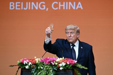 US-Präsident Trump beim Staatsbankett am Donnerstag in Peking