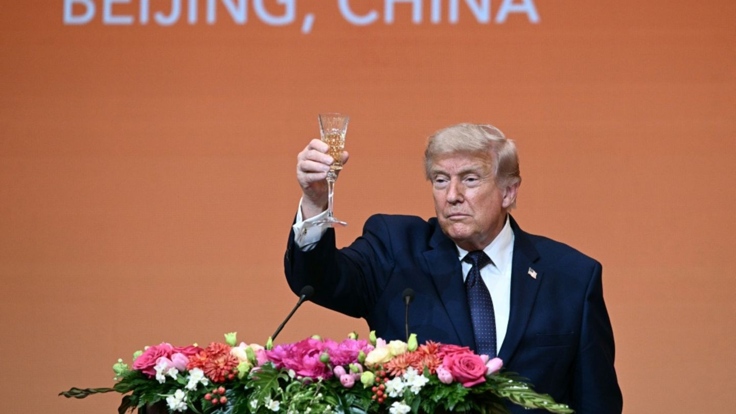 US-Präsident Trump beim Staatsbankett am Donnerstag in Peking