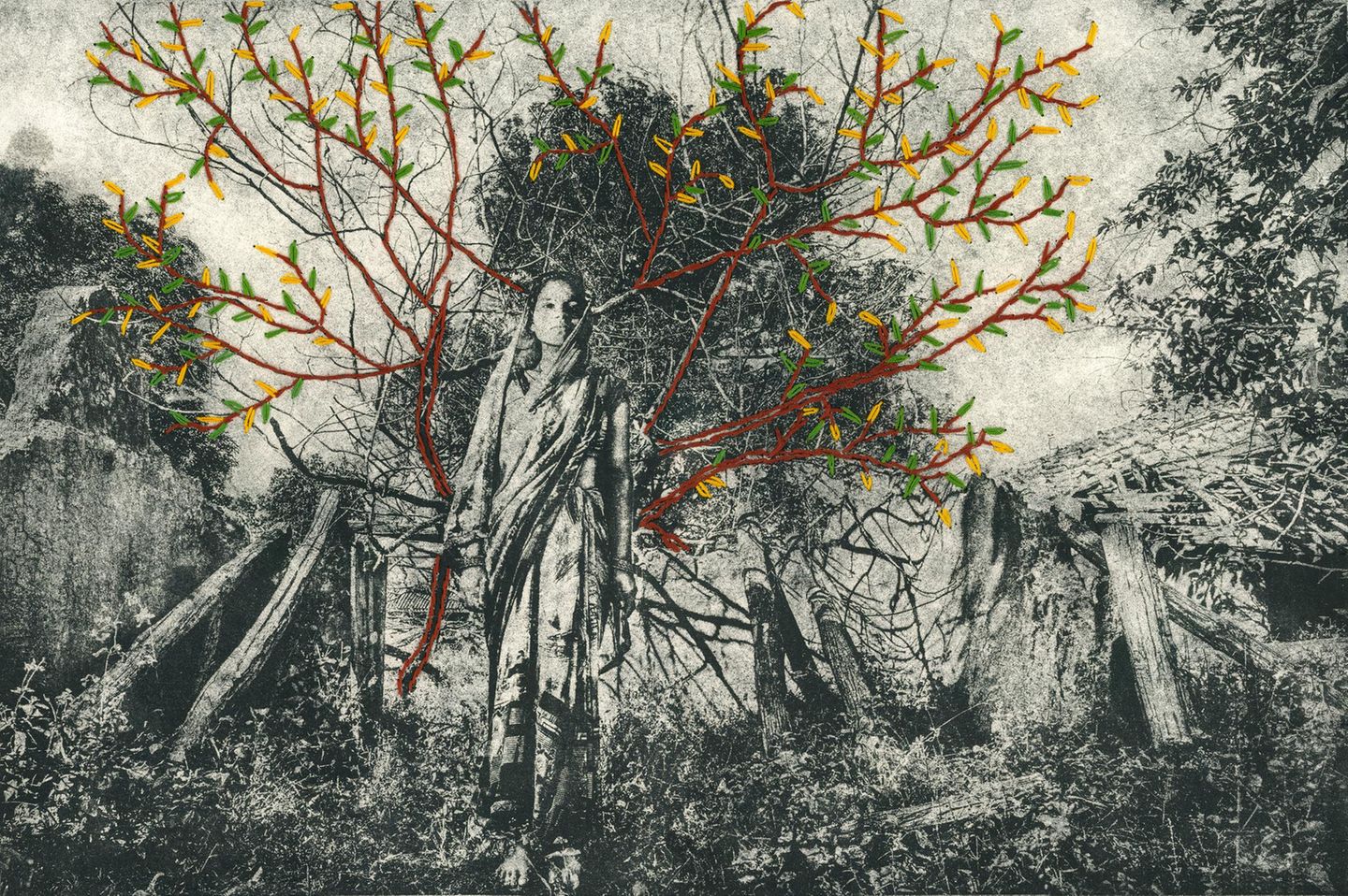 Devmati Singh Khairwar and memory of a home, 2023, Printmaking 2025, Majhauli Paath, Singrauli, India