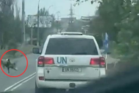 UN-Hilfsfahrzeug von Drohne getroffen
