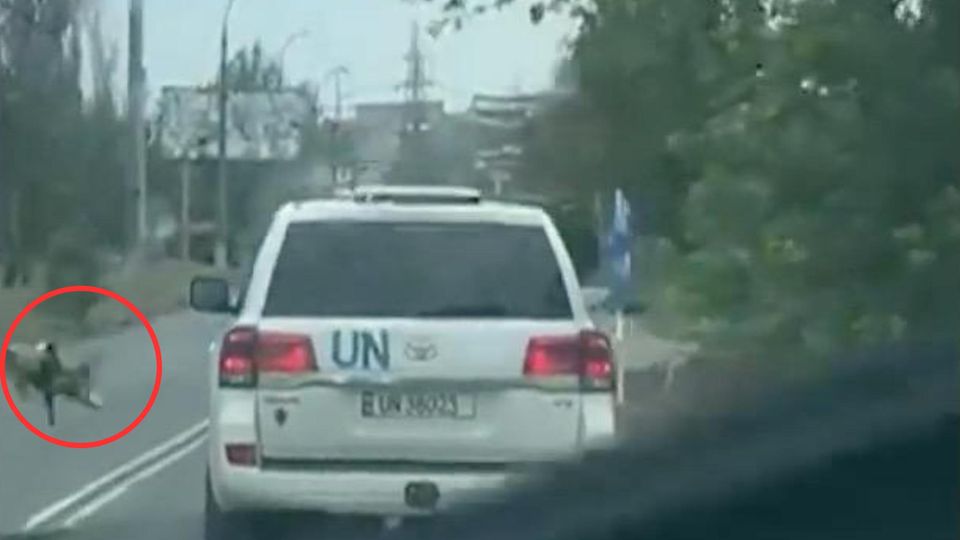 UN-Hilfsfahrzeug von Drohne getroffen