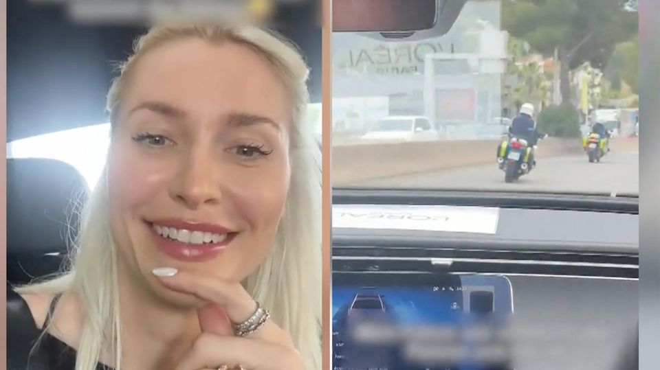 Kurioser Empfang in Cannes: Darum wird Lena Gercke von Polizeieskorte begleitet