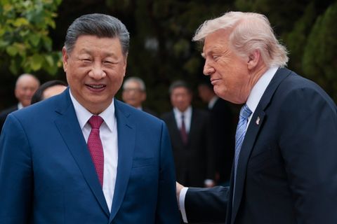 Die Präsidenten Xi und Trump während des Staatsbesuches in Beijing, auf dem auch Taiwan Thema war