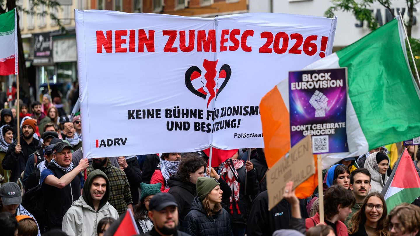 Protest gegen die Teilnahme Israels am ESC in Wien