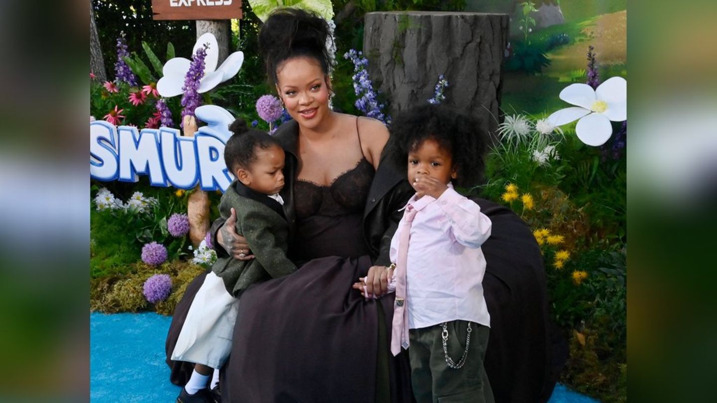 Rihanna mit ihren Söhnen Riot und RZA (r.).