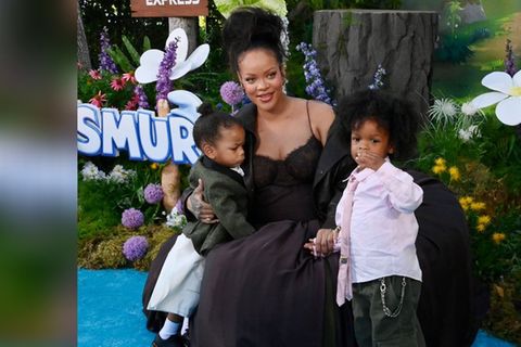 Rihanna mit ihren Söhnen Riot und RZA (r.).