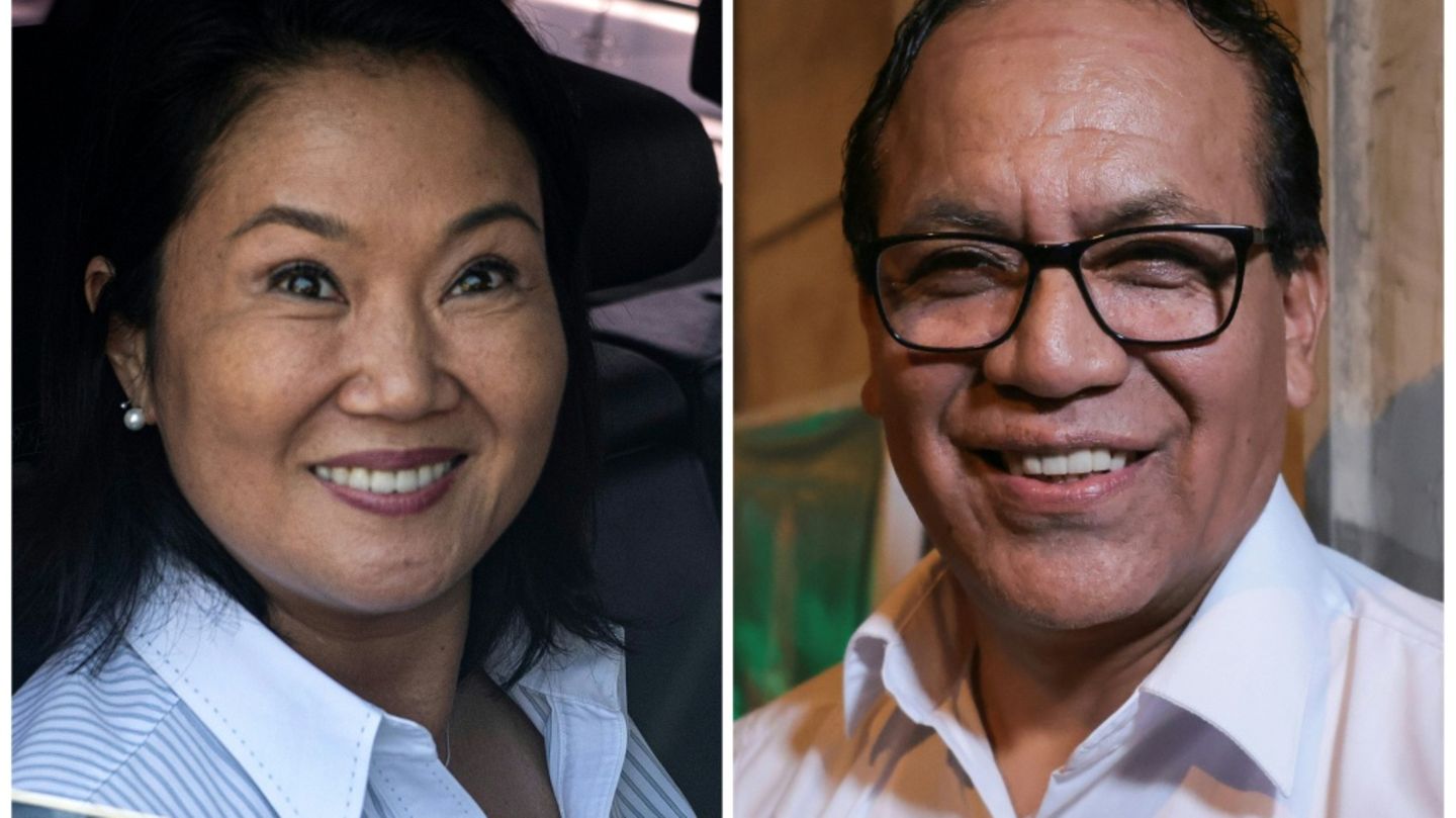 Fujimori (l.) und Sánchez