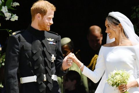 Prinz Harry und Herzogin Meghan an ihrem Hochzeitstag 2018.