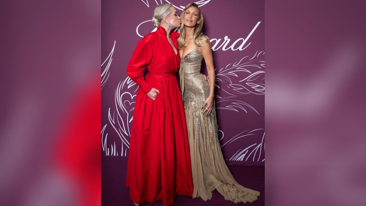 Bella Hadid (r.) und Yolanda posierten gemeinsam auf dem roten Teppich in Cannes
