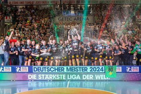 Der SC Magdeburg könnte schon am Donnerstag wie zuletzt 2024 den deutschen Meistertitel bejubeln. (Archivbild) Foto: Andreas Gor