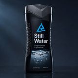 Fantasieverpackung eines Duschgels mit der Aufschritt Still Water