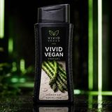 Fantasieverpackung eines Duschgels mit der Aufschritt Vivid Vegan