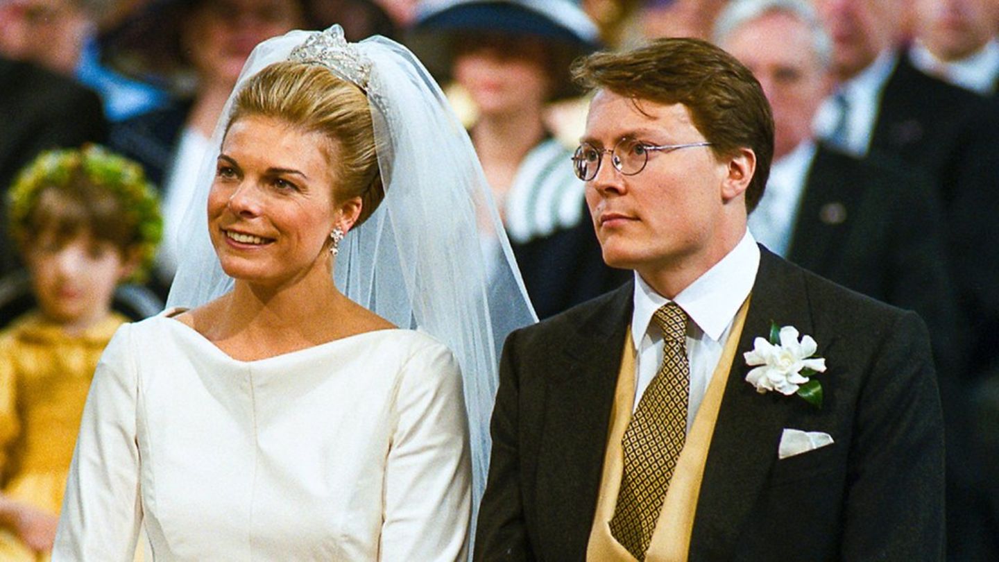 Prinz Constantijn und Prinzessin Laurentien an ihrem Hochzeitstag.