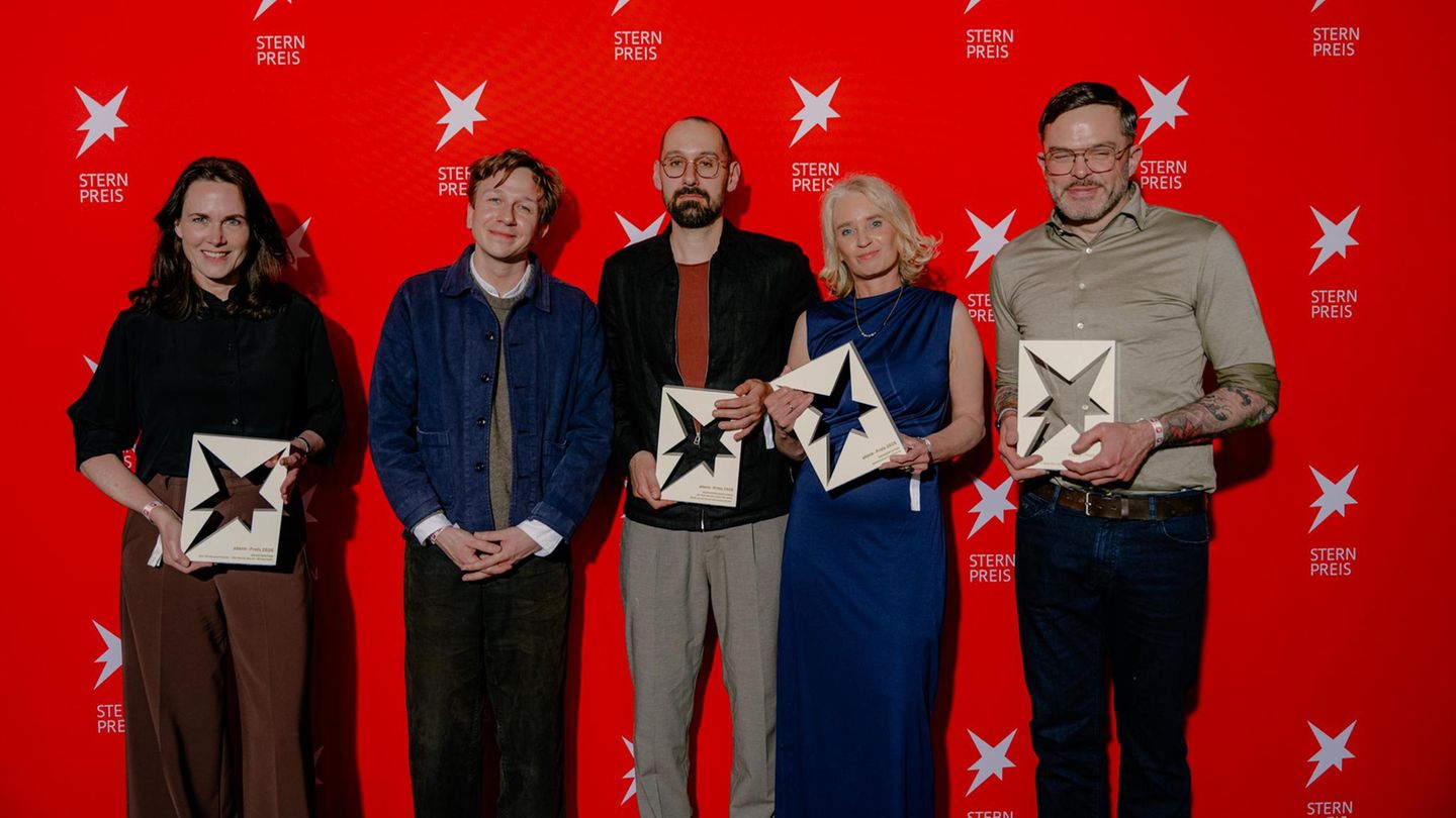 Die mit dem stern-Preis 2026 Ausgezeichneten (v.l.n.r.): Nicole Rosenbach, Emile Ducke, Philipp Daum, Katrin Wegner und Erik Westermann