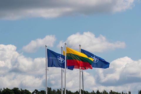 Vom Drohnenalarm war auch die litauische Hauptstadt Vilnius betroffen. (Archivbild) Foto: Mindaugas Kulbis/AP/dpa